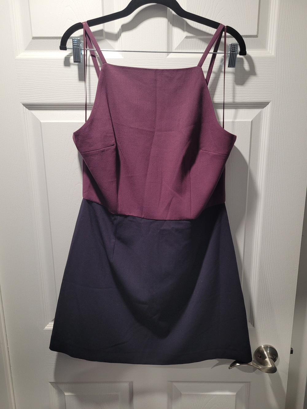 French Connection Spaghetti Strap Mini Dress in Plum and Navy Size US 10
